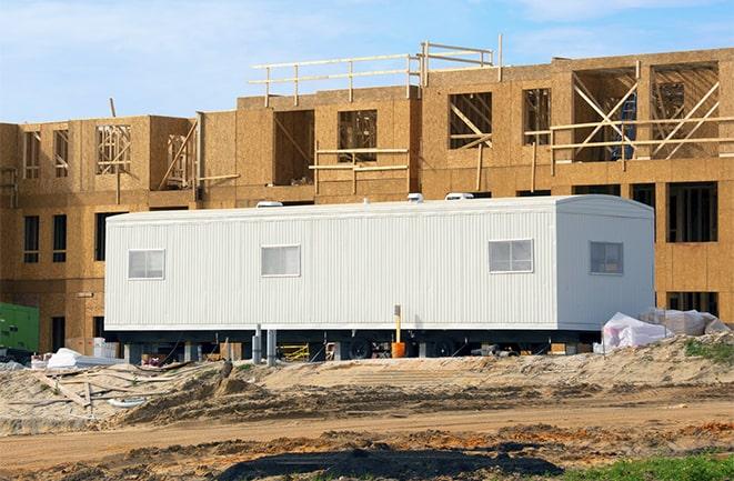 temporary office spaces for rent at a construction site in Bensenville